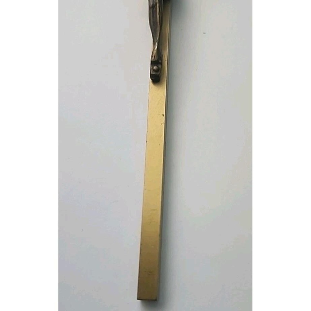 Vintage Brass Crucifix Wall Hanging INRI Jesus Christ on Cross - Picture 3 of 6